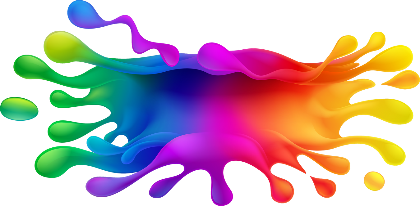 Paint Splash Rainbow Color Splat Design Splatter